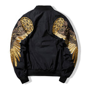 Style Men's Jacket with Golden Wings Embroidery Harajuku MA-1 Flight Jacket Trendy Brand Couple Baseball Jacket for Women